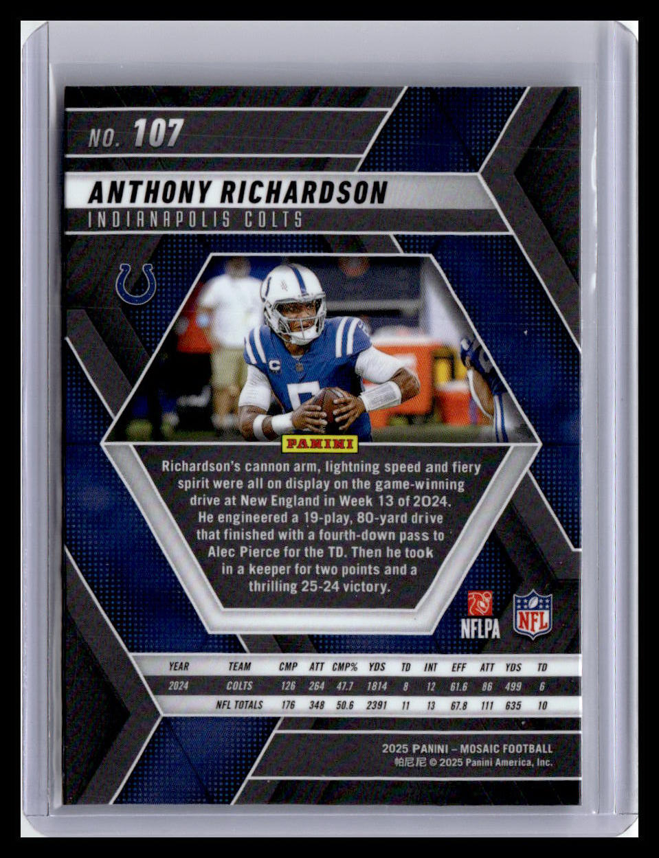 2025 Panini Mosaic Anthony Richardson #107