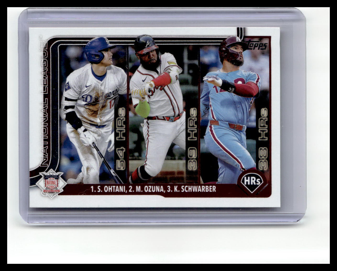 2025 Topps #144 National League HR Leaders - Ohtani / Ozuna / Schwarber