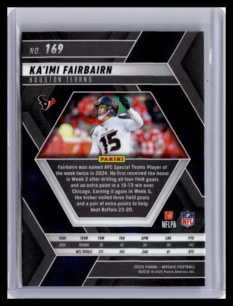 2025 Panini Mosaic Ka"Imi Fairbairn #169