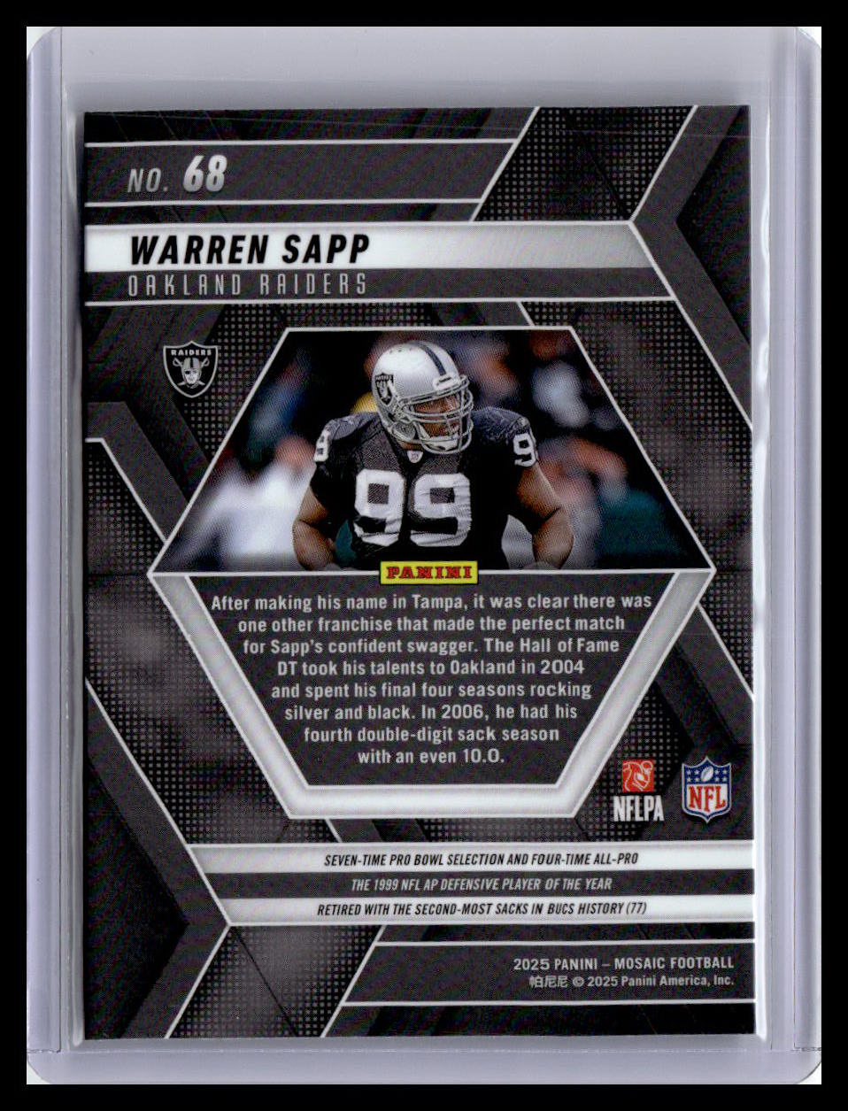 2025 Panini Mosaic Warren Sapp #68