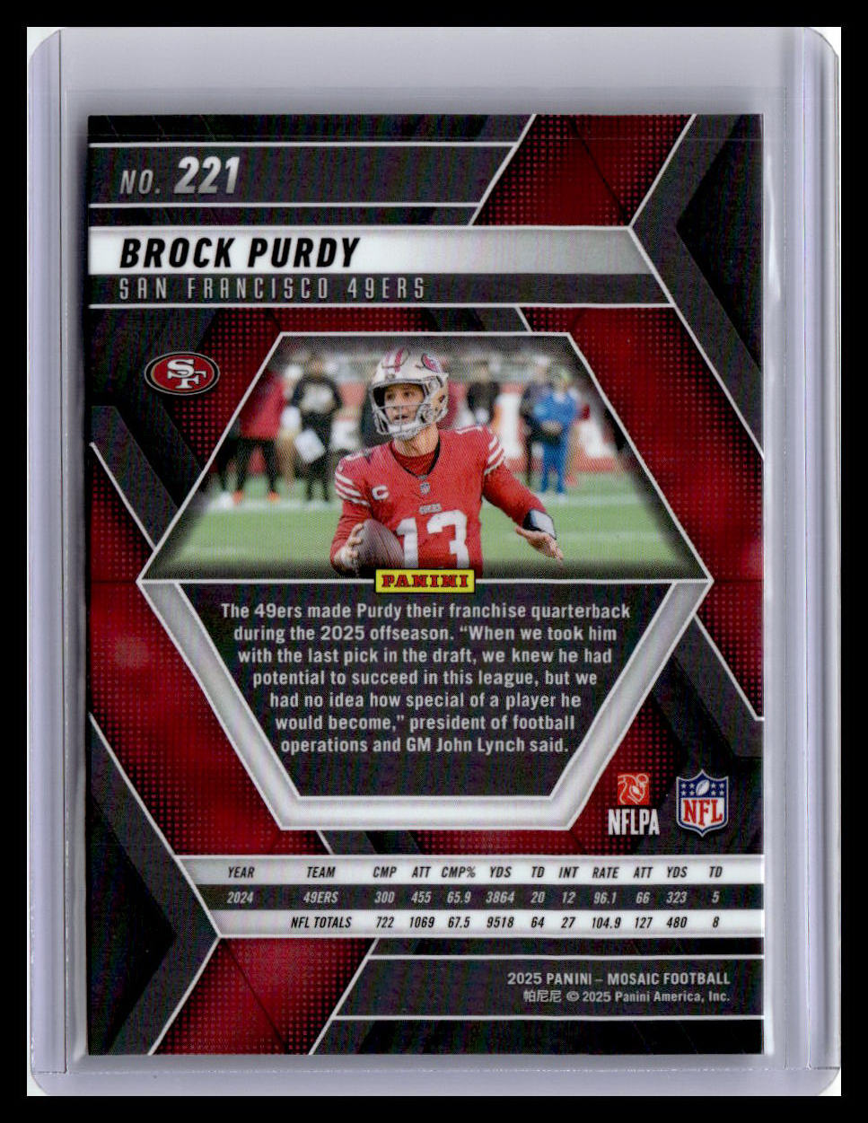 2025 Panini Mosaic Brock Purdy #221