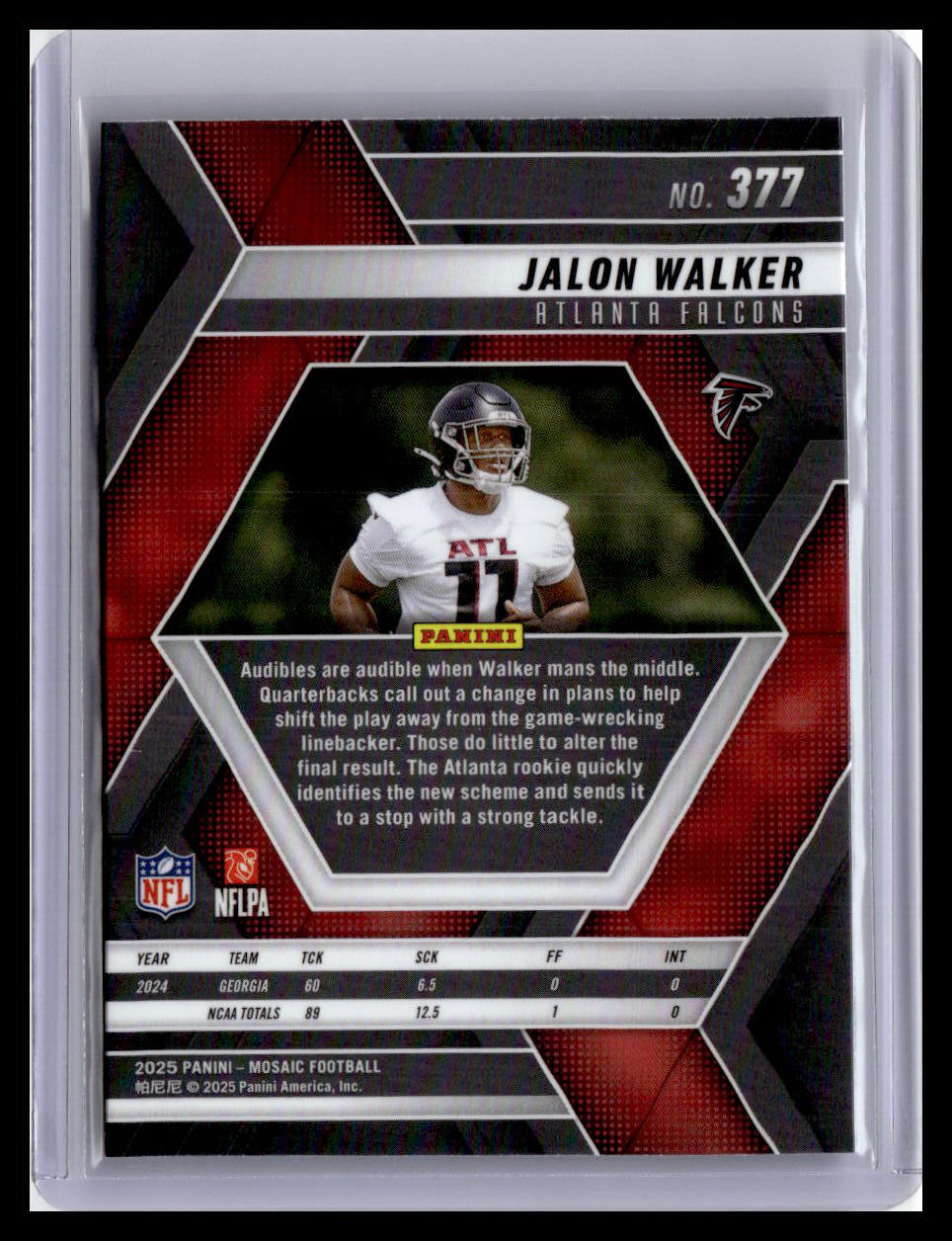 2025 Panini Mosaic Jalon Walker (RC) #377