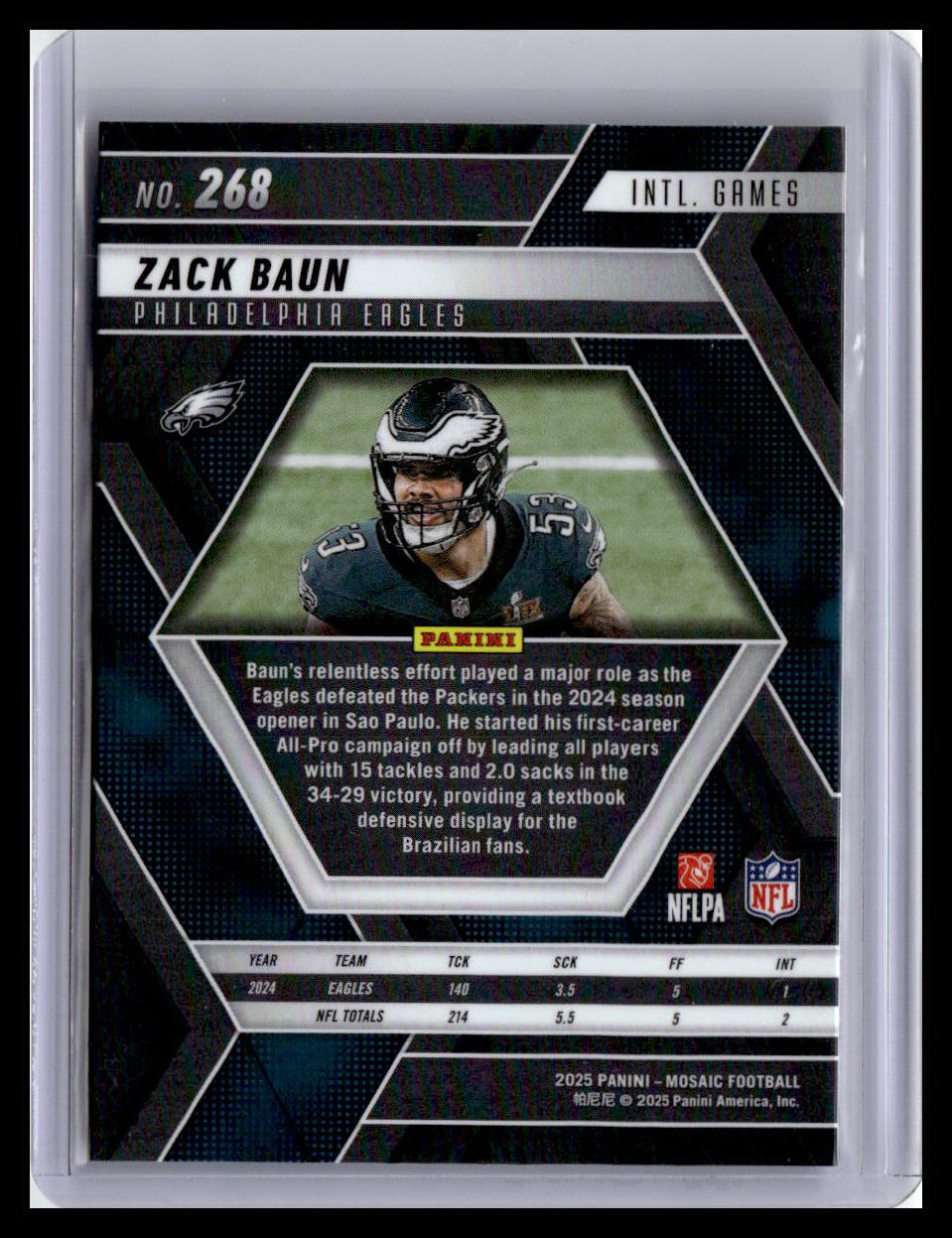 2025 Panini Mosaic Zack Baun Brazil Games #268