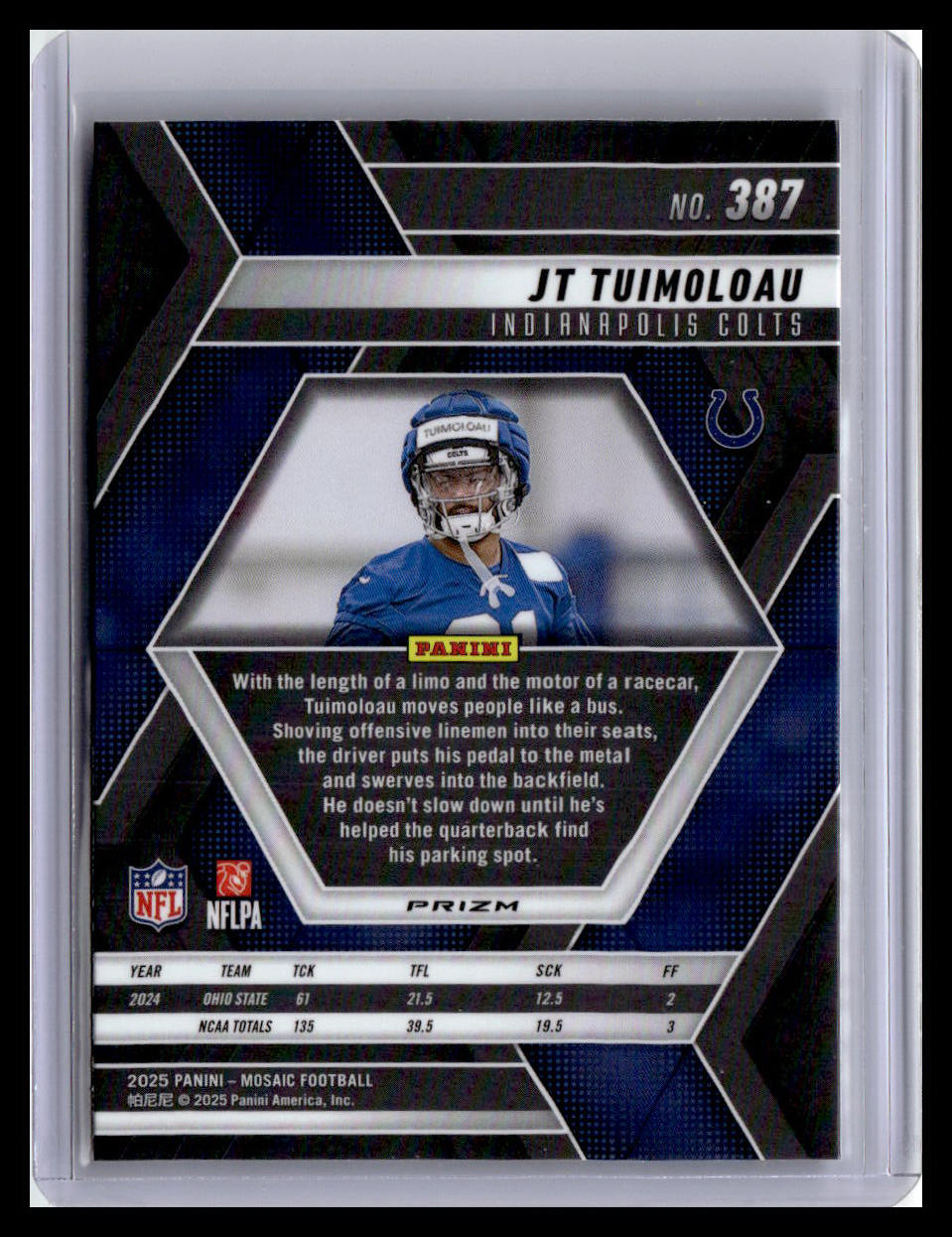 2025 Panini Mosaic JT Tuimoloau (RC) Red & White Mosaic #387