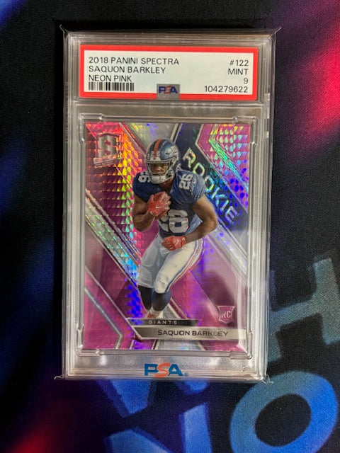 2018 Panini Spectra - Rookies Saquon Barkley #122 Neon Pink Prizm 19/20