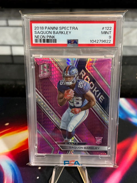 2018 Panini Spectra - Rookies Saquon Barkley #122 Neon Pink Prizm 19/20