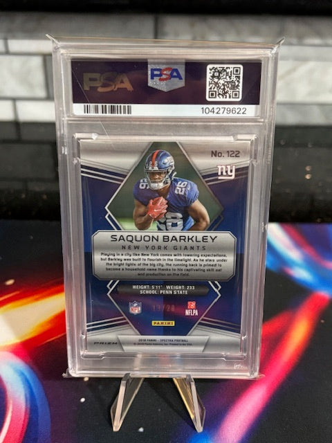 2018 Panini Spectra - Rookies Saquon Barkley #122 Neon Pink Prizm 19/20