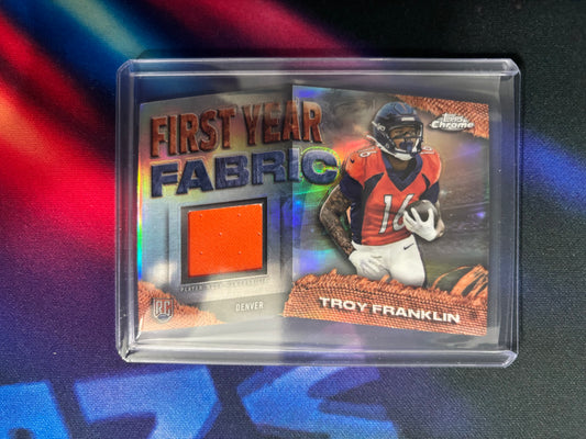Troy Franklin First Year Fabric Rookie Card 2024 Topps