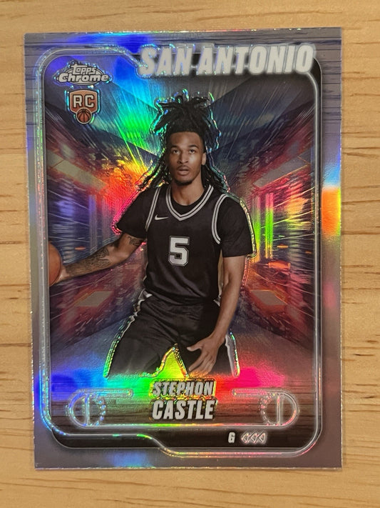 2025 Topps Chrome Stephon Castle RC Refractor #122 Spurs Rookie of the Year